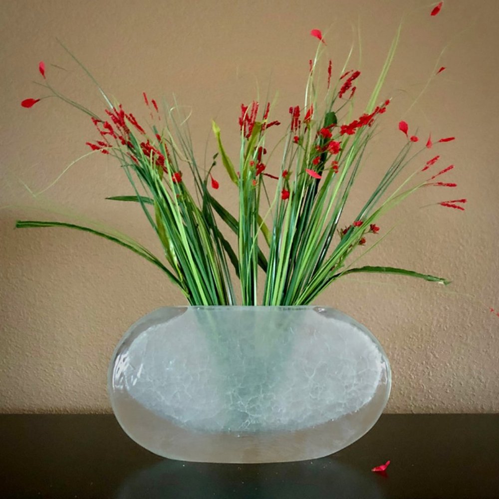 Stunning Oval Glass Vase - Thumbnail 2